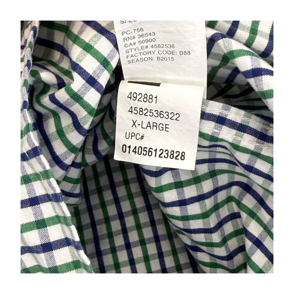 IZOD Shirt Men's XL Multicolor Plaid 100% Cotton Long Sleeve Collared Button-Up - Picture 8 of 9
